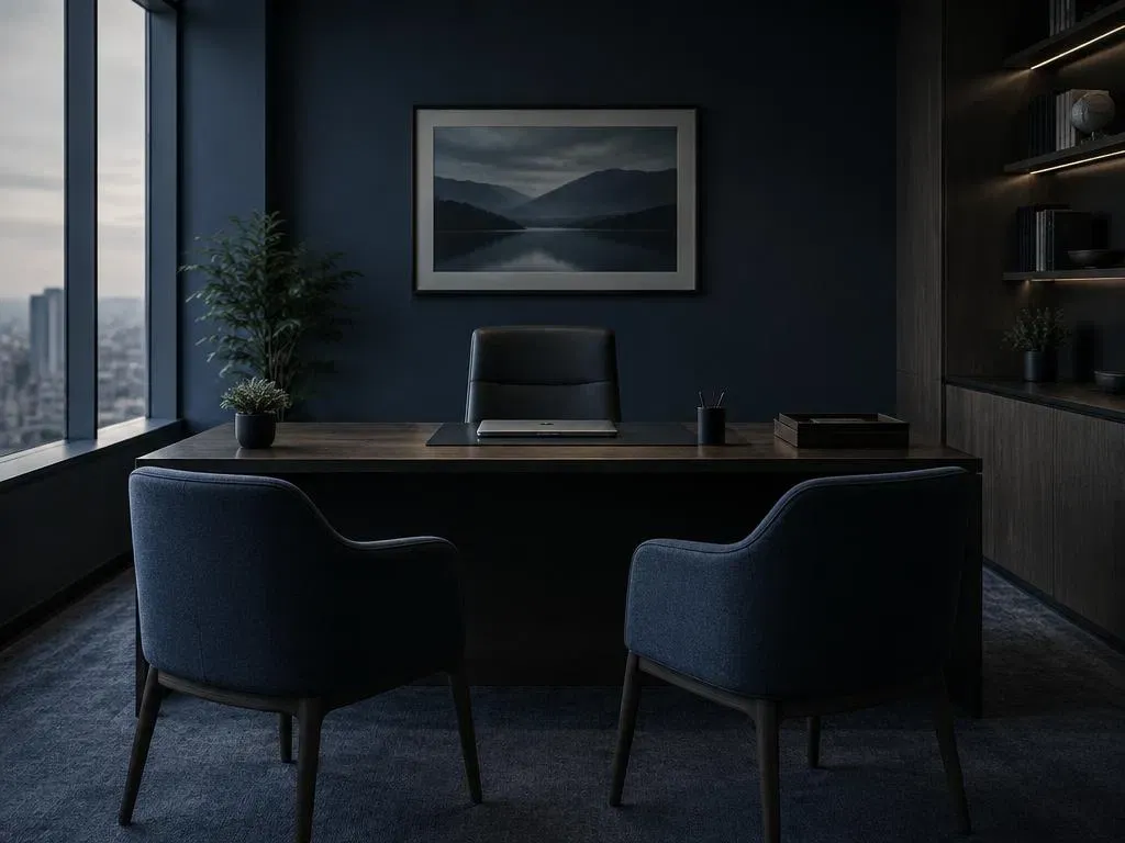 Quiet executive office prepared for a family meeting